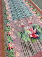 Jissa | Sky Blue & Mauve Ikkat Fusion Semi Tussar Saree
