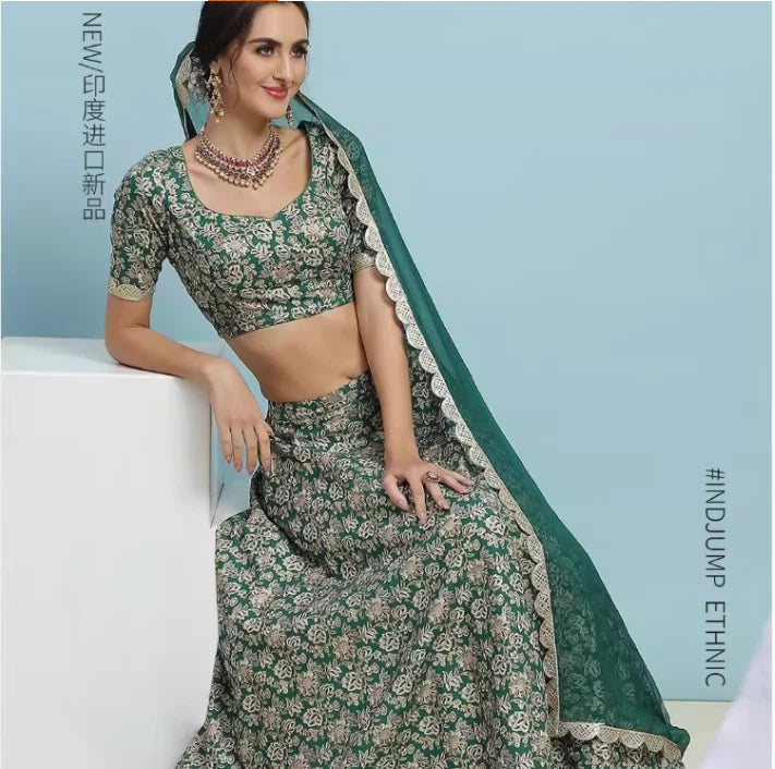 Indian Clothing Lengha Women's New Dance Ethnic Style Scarf Traditional Clothing
