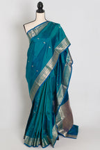 Gauri | Peacock Green & Gold Katan Silk Banarasi Saree | Silk Mark Certified