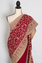 Vibah | Maroon Georgette Heavy Bridal Saree| Festive & Karwa Chauth Edition