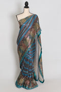 Eva | Metallic Blue & Multi-Tone Sequin Saree | Perfect Cocktail Wear