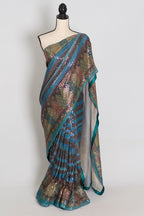 Eva | Metallic Blue & Multi-Tone Sequin Saree | Perfect Cocktail Wear