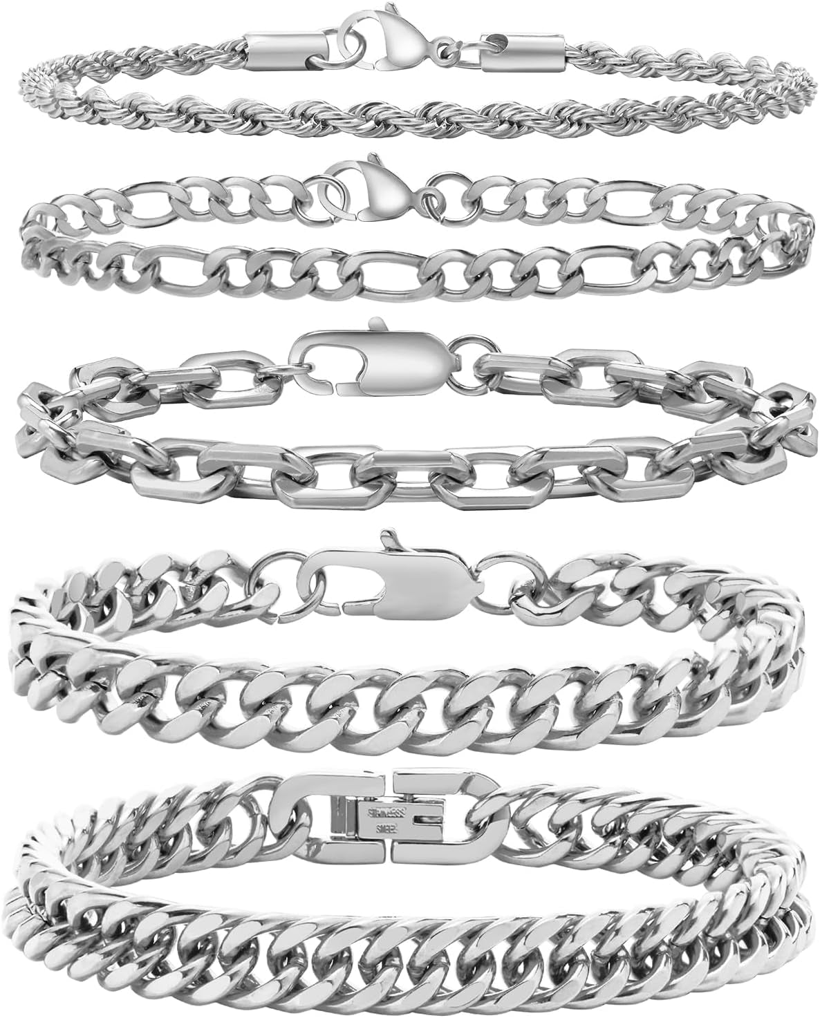 Stainless Steel Chain Bracelet for Men Women
