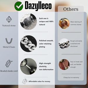 3Pc Mens Beaded Bracelets Silver Stainless Steel Chain Bracelet for Men Handmade Braided Bracelet Sets Jewelry Gifts for Men