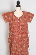Pure Cotton Kalamkari Print Indian Long Nightgown