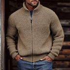 Mens Printed Long-Sleeve Zip-Up Hoodie Top