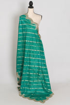 Neha : Sea Green and Gold Dola Silk Banarasi Dupatta