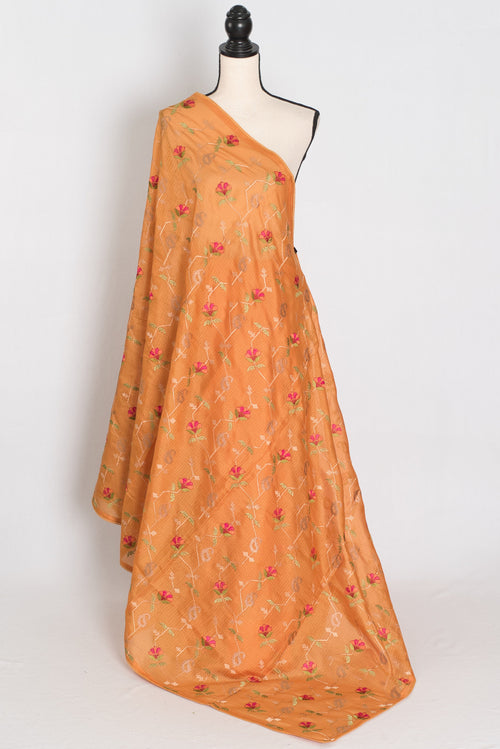 Bella | Sun-Kissed Yellow Kota Silk Saree | Soft, Flowy Floral Embroidery