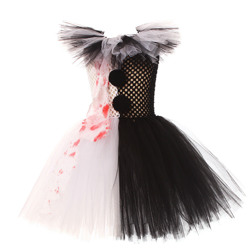 Halloween Soul Clown Girls' Dress Suit