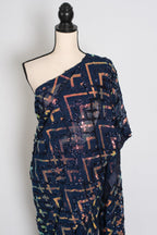 Elli | Navy Blue Soft Net Designer Sequin Saree | Glamorous Cocktail Partywear