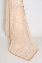 Sia | Cream and Gold Soft Organza Saree | Summer Wedding & Cocktail Partywear