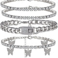 Butterfly Ankle Bracelet for Women Rhinestone Anklets Bulk Adjustable Layered Beach Ankle Bracelet Braided Chain Anklet Charm Ankle Bracelet Jewerly Gift
