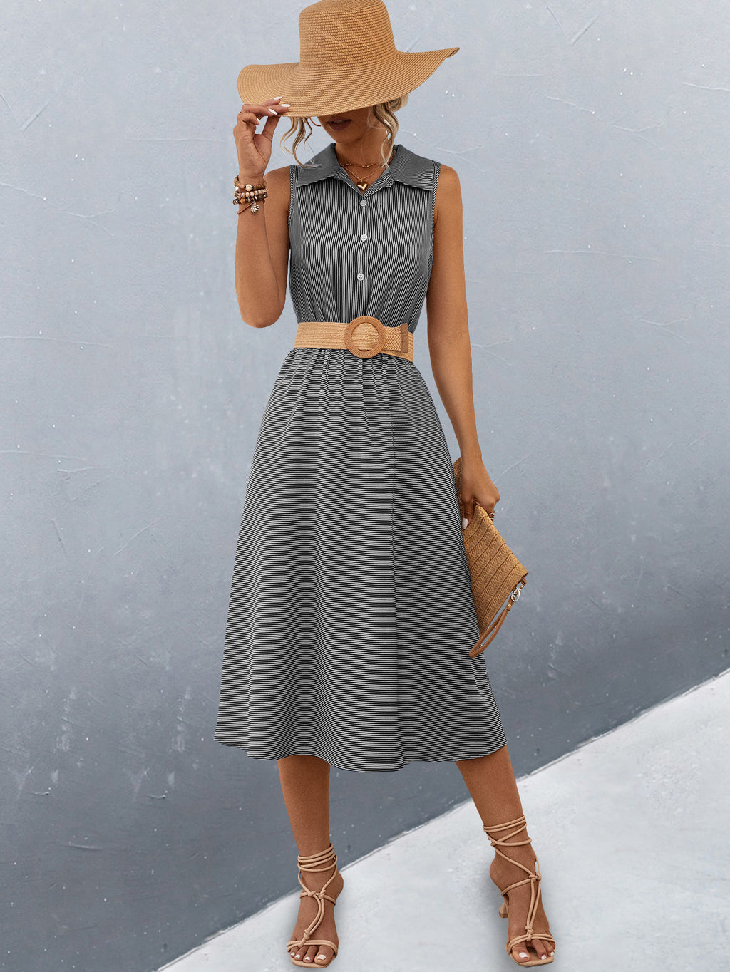 European And American Women's Clothing Button Shirt Dress