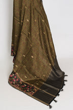 Dilshad | Henna Green Dola Silk Banarasi Saree | Perfect for Mehendi Ceremony