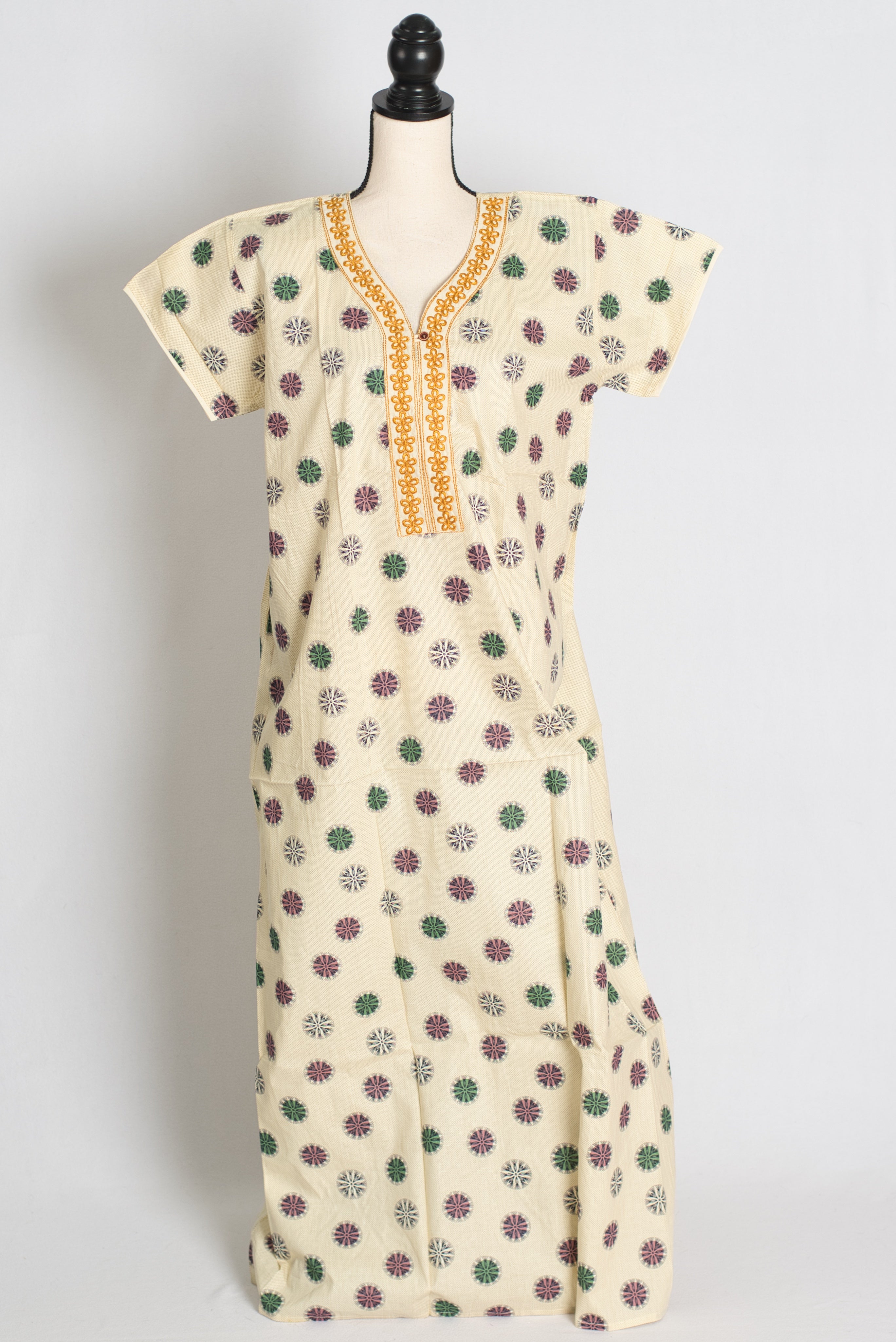 Printed Cream Pure Cotton Nightwear in Regular Size