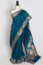 Mayuri | Peacock Blue Pure Katan Silk Banarasi Saree | Silk Mark Certified
