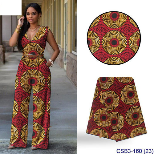 Cotton African Indian Printed Geometric Waxed Fabric