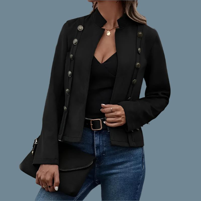 Solid Short Jacket Double Breasted Decorative Design Fashion Retro Suede Long Sleeve Outwear Tops Coat For Womens Clothing