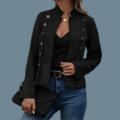 Solid Short Jacket Double Breasted Decorative Design Fashion Retro Suede Long Sleeve Outwear Tops Coat For Womens Clothing