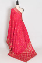 Mili | Hot Pink Dola Silk Embroidery Saree | Sequins & Zari Accents