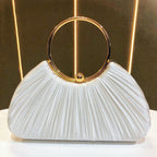 Satin Cheongsam Pleated Evening Clutch
