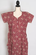 Pure Cotton Traditional Floral Block Print Nightgown