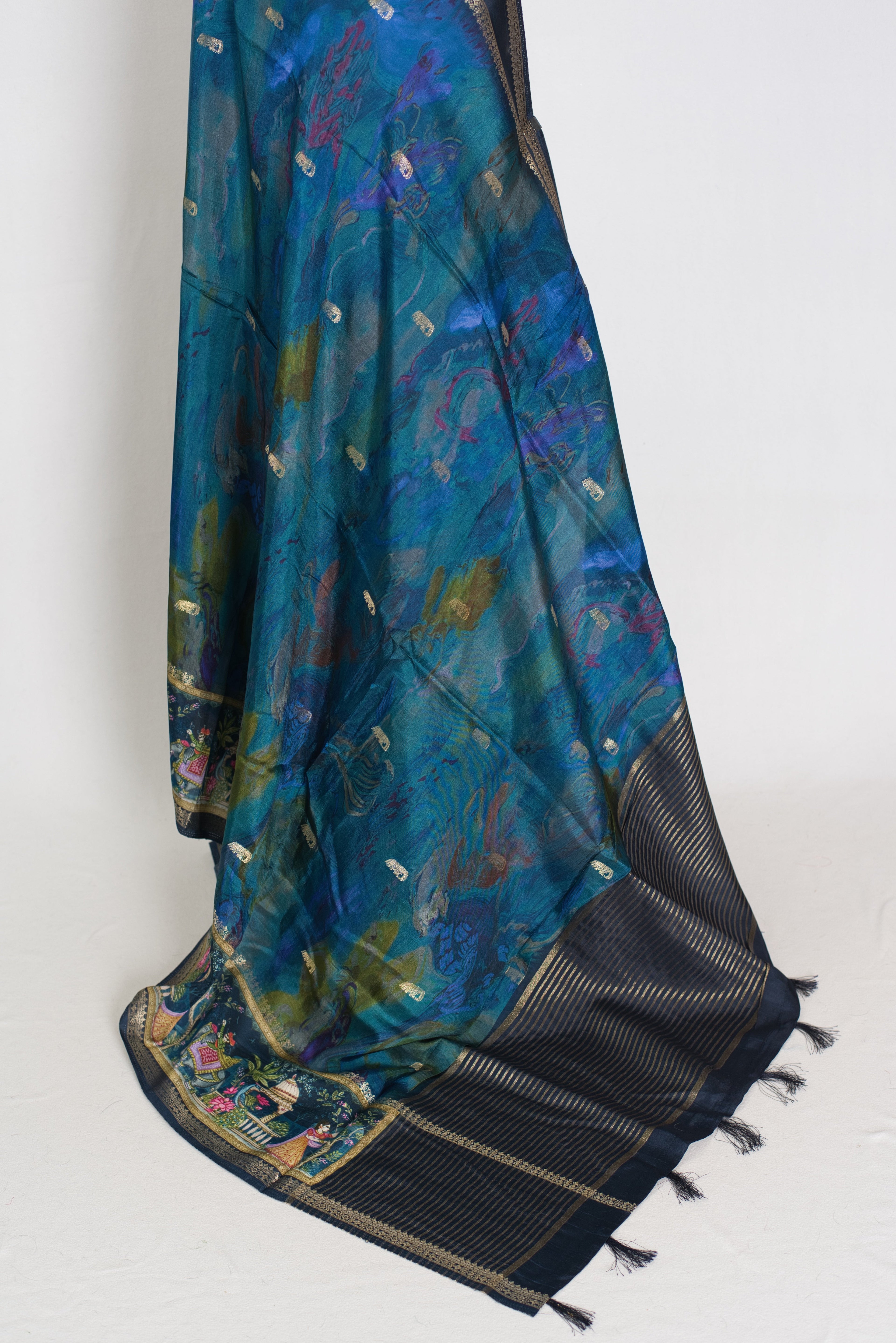 Mumtaz | Blue Dola Silk Banarasi Saree | Contemporary Luxury