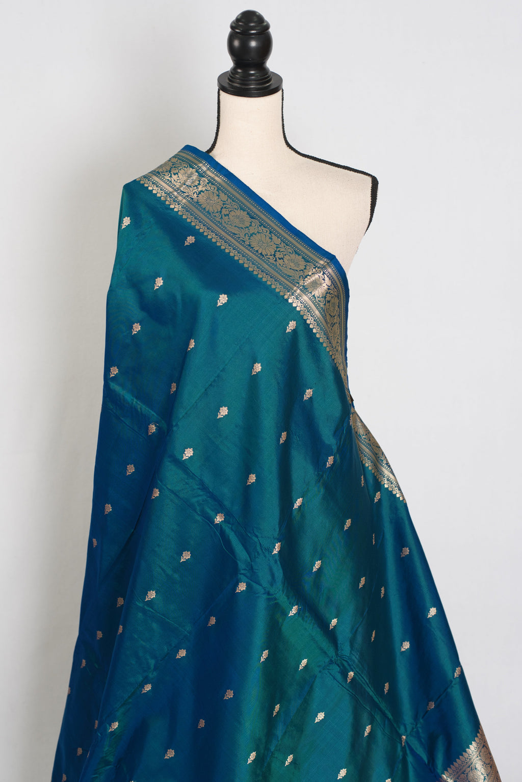 Mayuri | Peacock Blue Pure Katan Silk Banarasi Saree | Silk Mark Certified