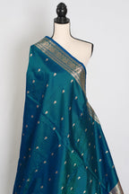 Mayuri | Peacock Blue Pure Katan Silk Banarasi Saree | Silk Mark Certified