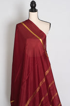 Mekhla Maroon and Gold Pure Mysore Crepe Silk Saree – Silk Mark Certified