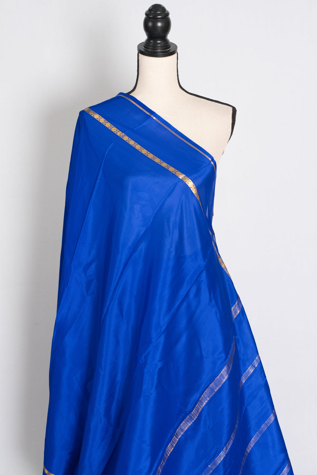 Mythili Royal Blue Pure Mysore Crepe Silk Saree – Silk Mark Certified