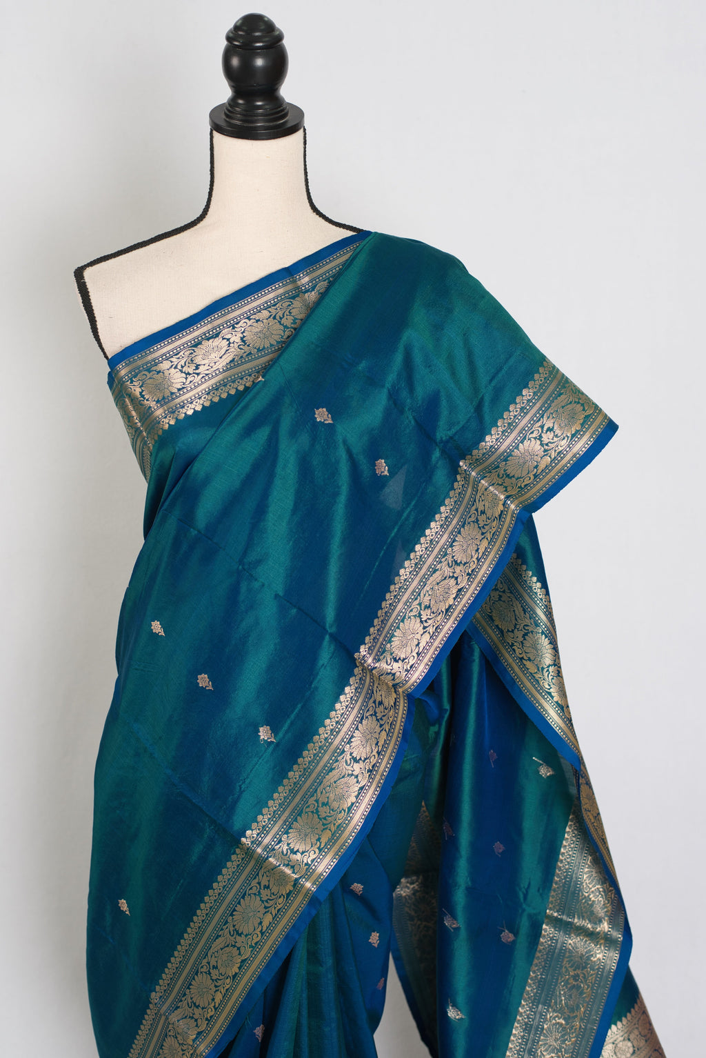 Mayuri | Peacock Blue Pure Katan Silk Banarasi Saree | Silk Mark Certified