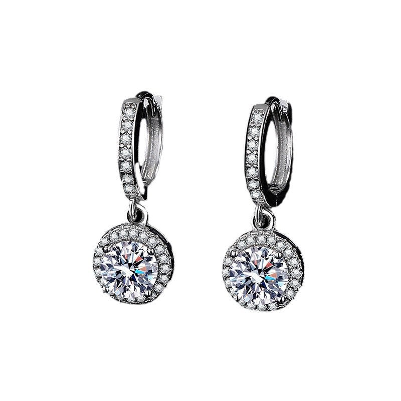 Fashionable High-Carbon Stone Tassel Princess Earrings For Women