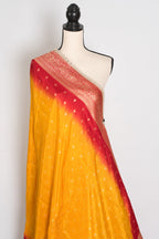 Mala | Yellow & Red Dola Silk Banarasi Saree | Soft & Flowy