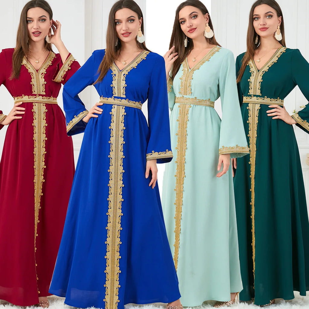 Eid Muslim Party Dress for Women Abaya Emboridery Jalabiya Morocco Dresses Abayas Kaftan Abaya Islam Vestidos Arab Long Robe