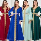 Eid Muslim Party Dress for Women Abaya Emboridery Jalabiya Morocco Dresses Abayas Kaftan Abaya Islam Vestidos Arab Long Robe