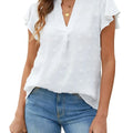 Blouses for Women Dressy V Neck Ruffle Sleeve Summer Tops Casual Flowy Shirts