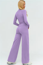 The Twirl Zip Jacket Halter Tank Top New Straight Leg Pants 3-Piece Set
