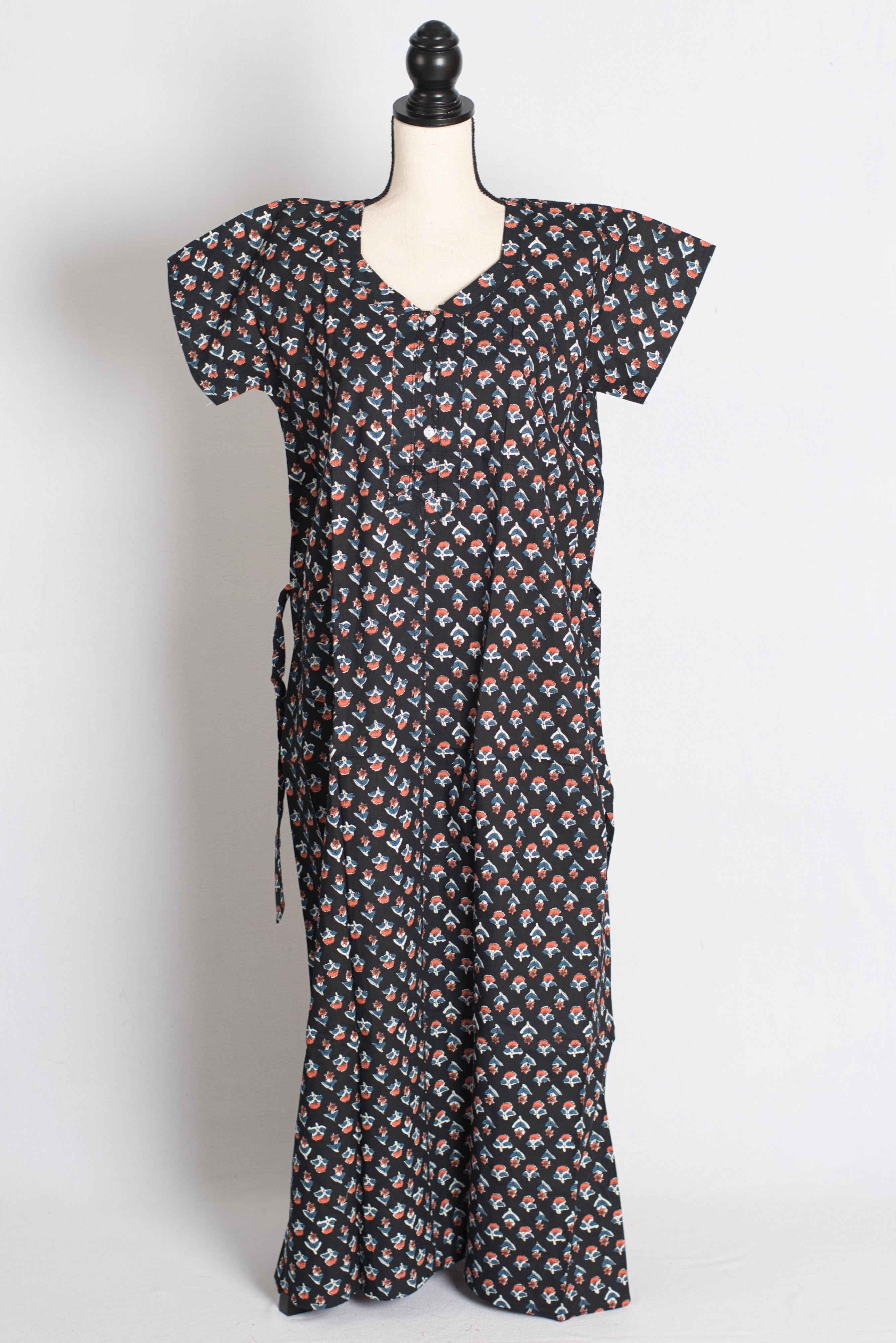 Printed Black Pure Cotton Nightwear in Regular Size — Style A (Sep)