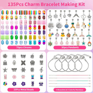 Jewelry Bracelet Making Kit for DIY Beads Charms Set Teen Gifts