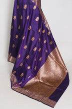 Leela | Royal Purple Katan Banarasi Silk Saree | Lightweight Handloom Luxury