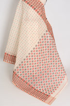 Jaya: Cream & Peach 100% Pure Cotton Jamdani Saree