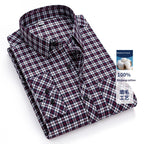 Retro Brushed Long-sleeve Shirt Casual Cotton Plaid Shirt