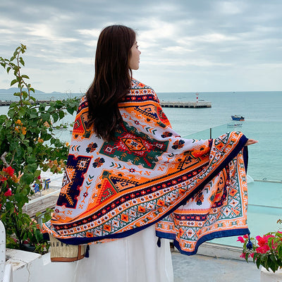 Sun-proof All-matching Shawl Beach Travel Dual-use Outdoor Beach Towel