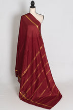 Mekhla Maroon and Gold Pure Mysore Crepe Silk Saree – Silk Mark Certified