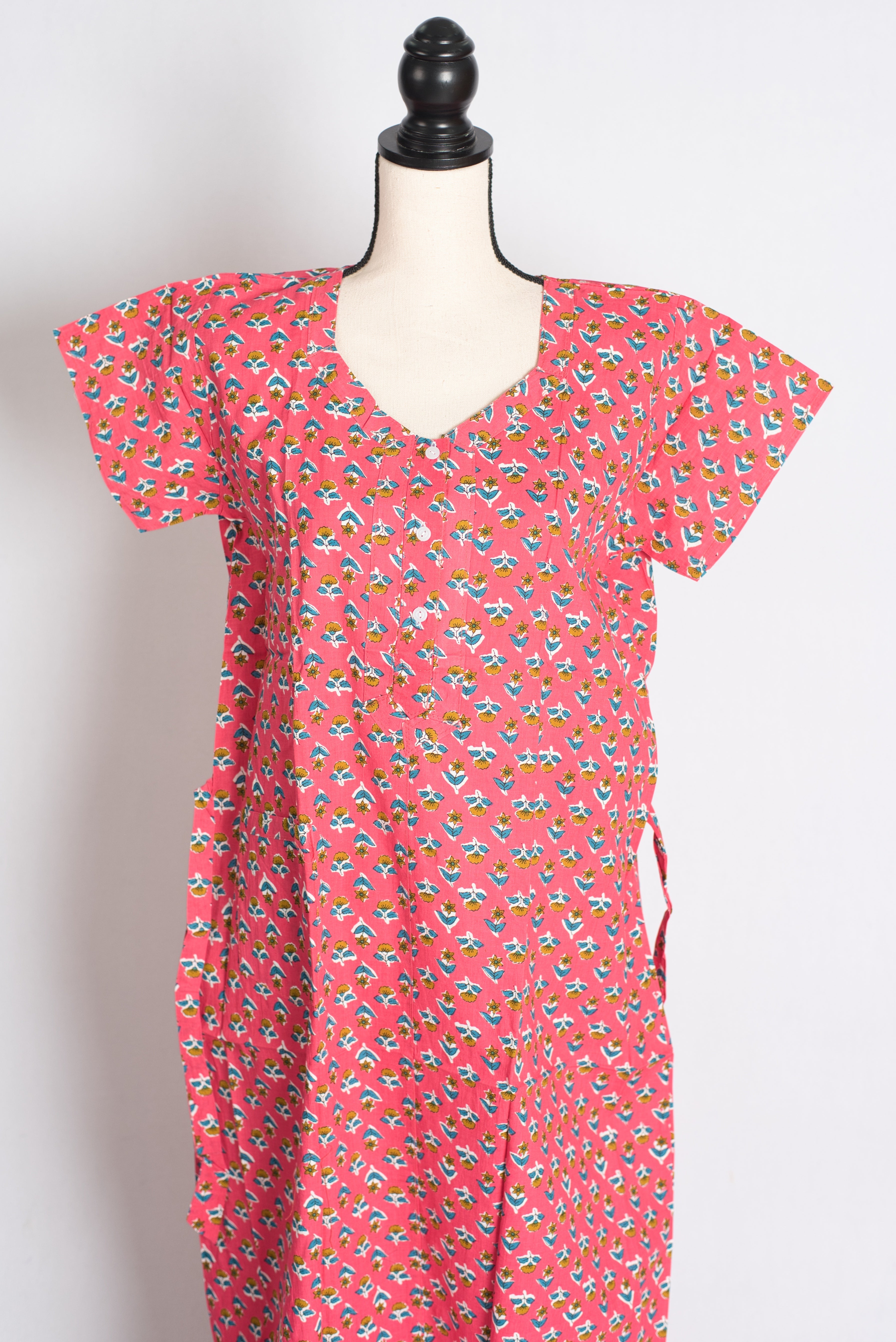 Printed Pink Pure Cotton Nightwear in Regular Size — Style B (Sep)
