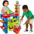 Supermarket Playset for Kids — Grocery Store Pretend Play with Toy Shopping Cart, Cash Register, Scanner & Play Food Accessories – Fun Gift for Ages 3+