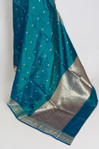 Gauri | Peacock Green & Gold Katan Silk Banarasi Saree | Silk Mark Certified