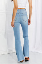 Women's Jess Button Flare Light Blue Jeans Regular - Plus Sizes
