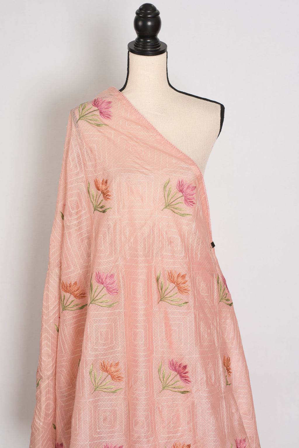 Mala | Peach Kota Silk Saree | Ultra-Lightweight, Breathable & Budget-Friendly